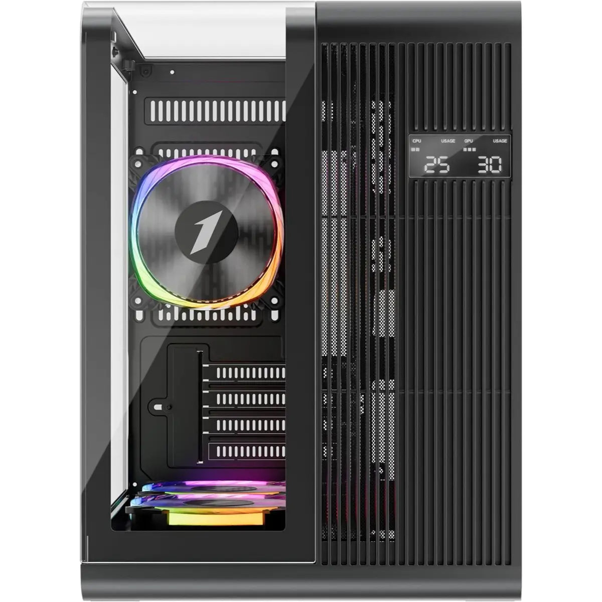 1st Player RT5 ARGB Micro-ATX Dual Chamber PC Gaming Case - Black