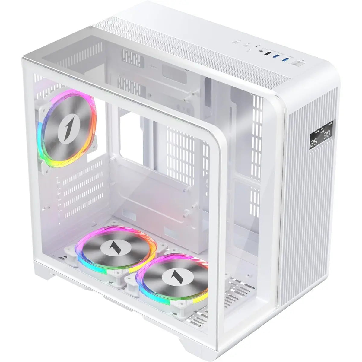 1st Player RT5 ARGB Micro-ATX Dual Chamber PC Gaming Case - White