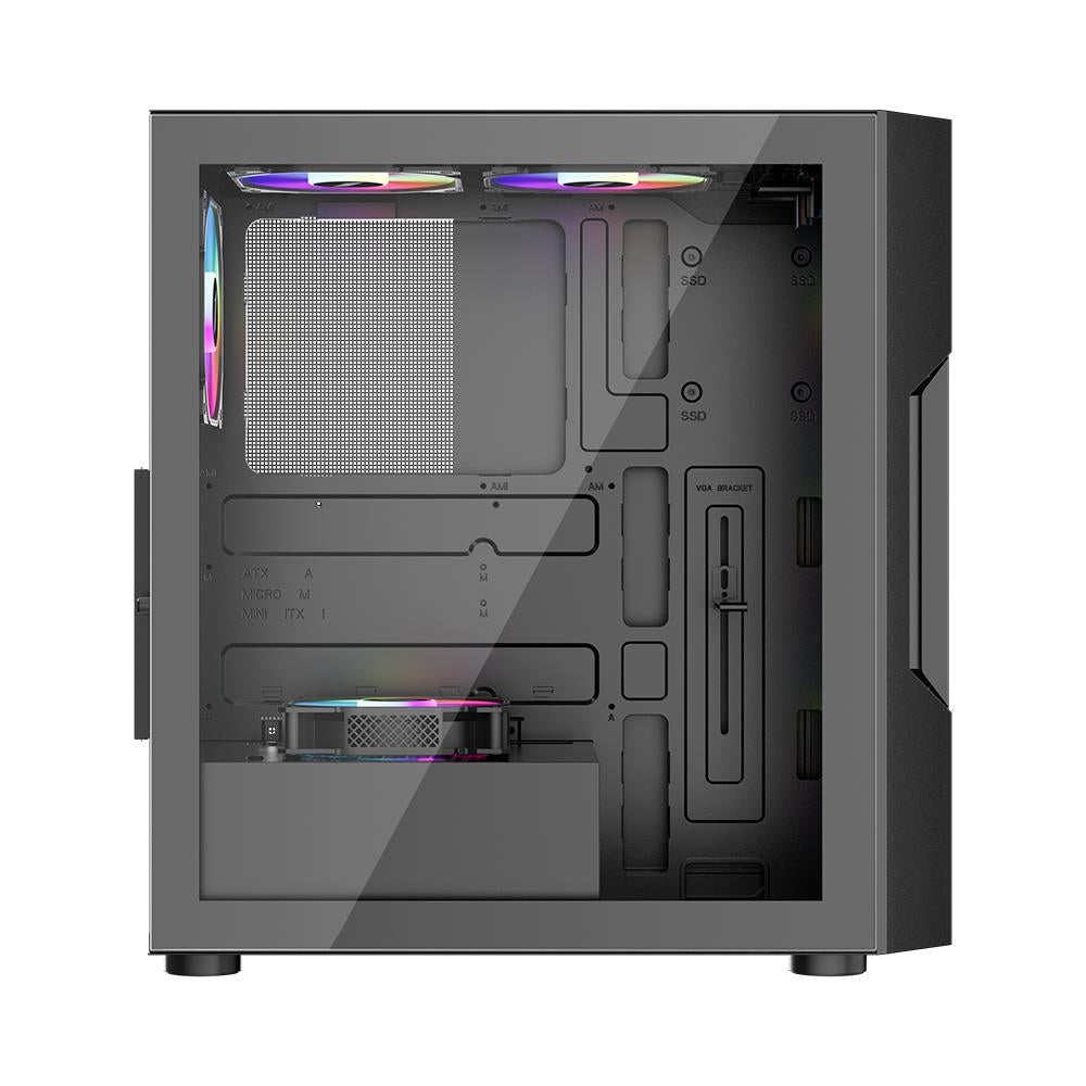 1st Player T7 ARGB Mid-Tower ATX Gaming Case - Black