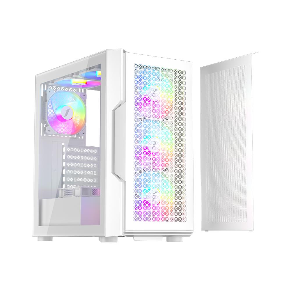 1st Player T7 ARGB Mid-Tower ATX Gaming Case - White