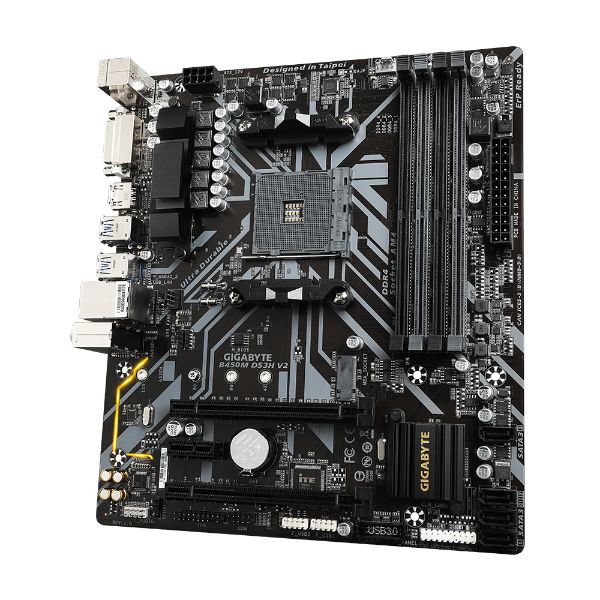 Gigabyte B450M DS3H V2 (AMD Ryzen AM4/Micro ATX/M.2/HMDI/DVI/USB 3.1/DDR4/Motherboard) - PakByte Computers