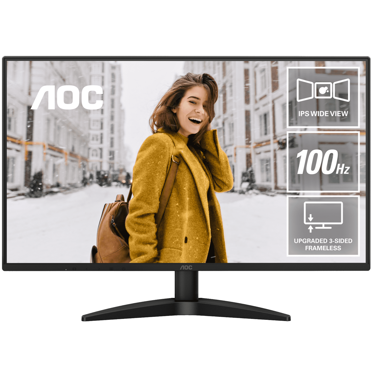 AOC 3-SIDED FRAMELESS LED 27B36H - PakByte