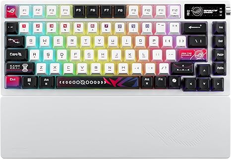 ASUS ROG Azoth X M704 Wireless Mechanical Gaming Keyboard 75% TKL NX V2 Snow Linear Switches - White - PakByte Computers