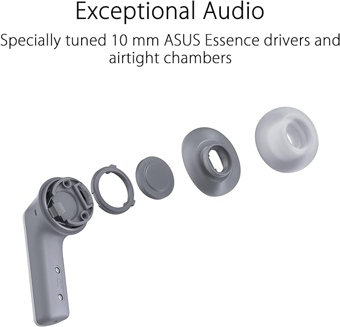 ASUS ROG Cetra True Wireless Gaming Headphones - Low Latency, IPX4, Wireless Charging - White - PakByte Computers