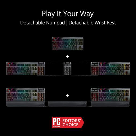 ASUS ROG Claymore II Wireless Modular Gaming Mechanical Keyboard - Black - PakByte Computers