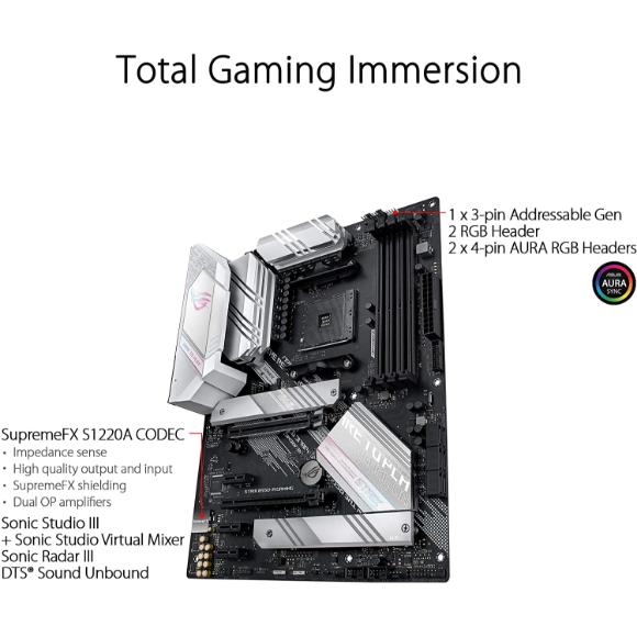 ASUS ROG Strix B550-A Gaming AMD AM4 Zen 3 Ryzen 5000 & 3rd Gen Ryzen ATX Gaming Motherboard - PakByte Computers