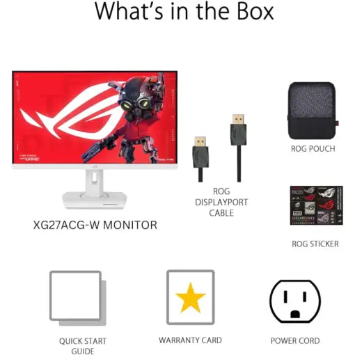 ASUS ROG Strix XG27UCG-W 27” 4K 320Hz HDR USB-C Gaming Monitor - PakByte Computers