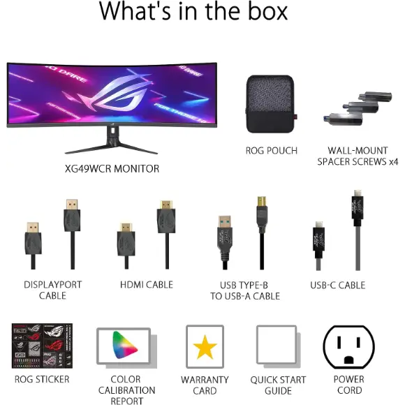 ASUS ROG Strix XG49WCR 49” Ultrawide Curved HDR Gaming Monitor - PakByte Computers