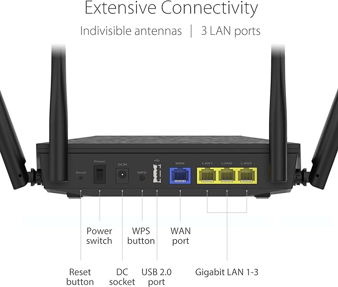 ASUS RT-AX52 (AX1800) Dual Band WiFi 6 Extendable Router - PakByte Computers