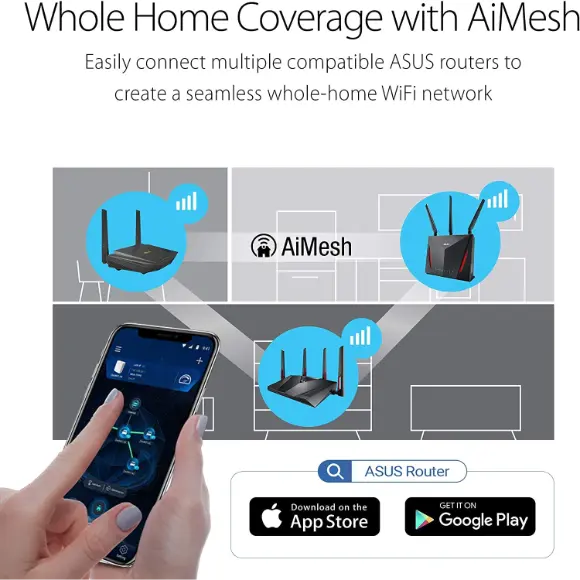 ASUS RT-AX55 AX1800 WiFi 6 Dual Band Wireless Router - PakByte Computers