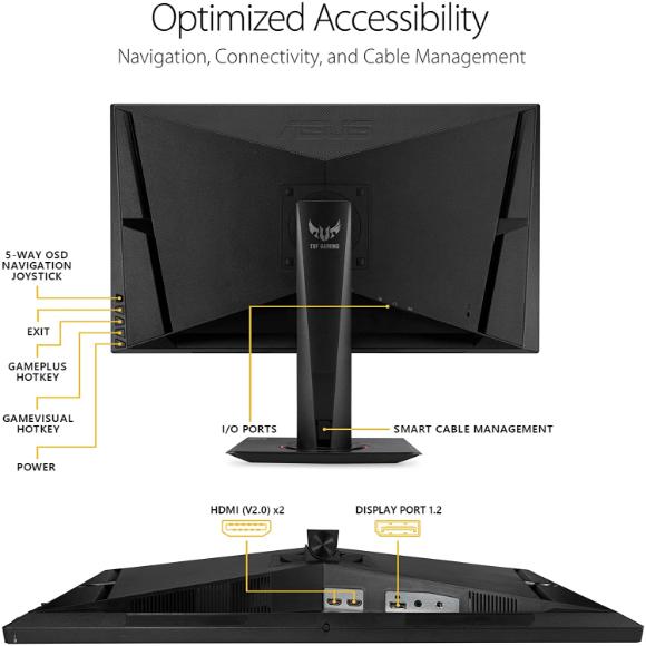 ASUS TUF Gaming 27" 2K HDR Gaming Monitor (VG27AQ) - WQHD (2560 x 1440), 165Hz (Supports 144Hz), 1ms - PakByte Computers