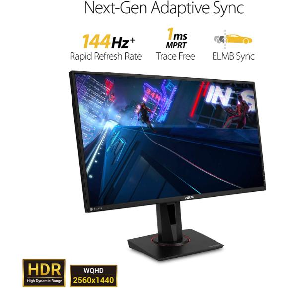 ASUS TUF Gaming 27" 2K HDR Gaming Monitor (VG27AQ) - WQHD (2560 x 1440), 165Hz (Supports 144Hz), 1ms - PakByte Computers