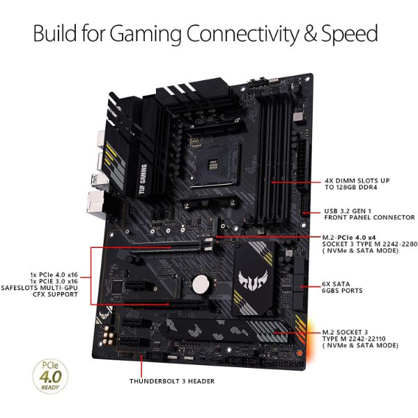ASUS TUF Gaming B550-PLUS AMD AM4 (3rd Gen Ryzen ATX Gaming Motherboard) - PakByte Computers