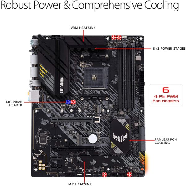 ASUS TUF Gaming B550-PLUS AMD AM4 (3rd Gen Ryzen ATX Gaming Motherboard) - PakByte Computers