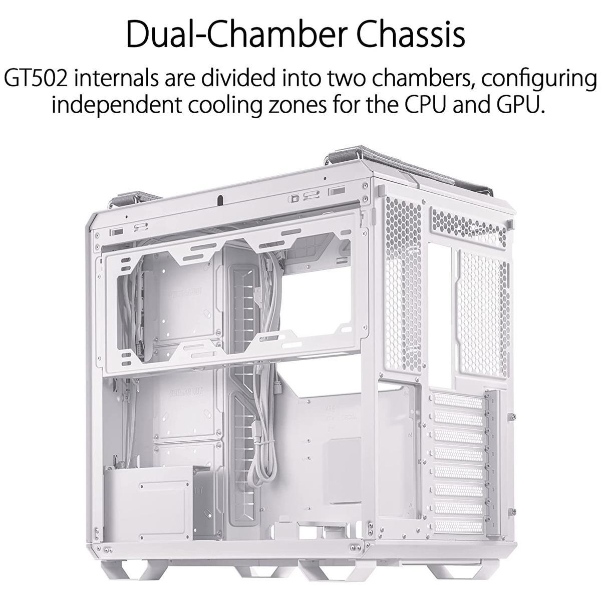 ASUS TUF Gaming GT502 ATX Mid Tower Gaming Case - White - PakByte Computers