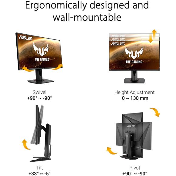 ASUS TUF Gaming VG259QR 24.5" 1080P Monitor - Full HD, 165Hz, 1ms - PakByte Computers