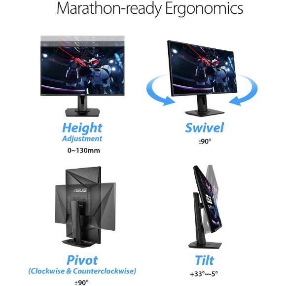 ASUS VG279Q 27" Full HD 1080p IPS 144Hz 1ms (MPRT) DP HDMI DVI Eye Care Gaming Monitor with FreeSync/Adaptive Sync - PakByte Computers