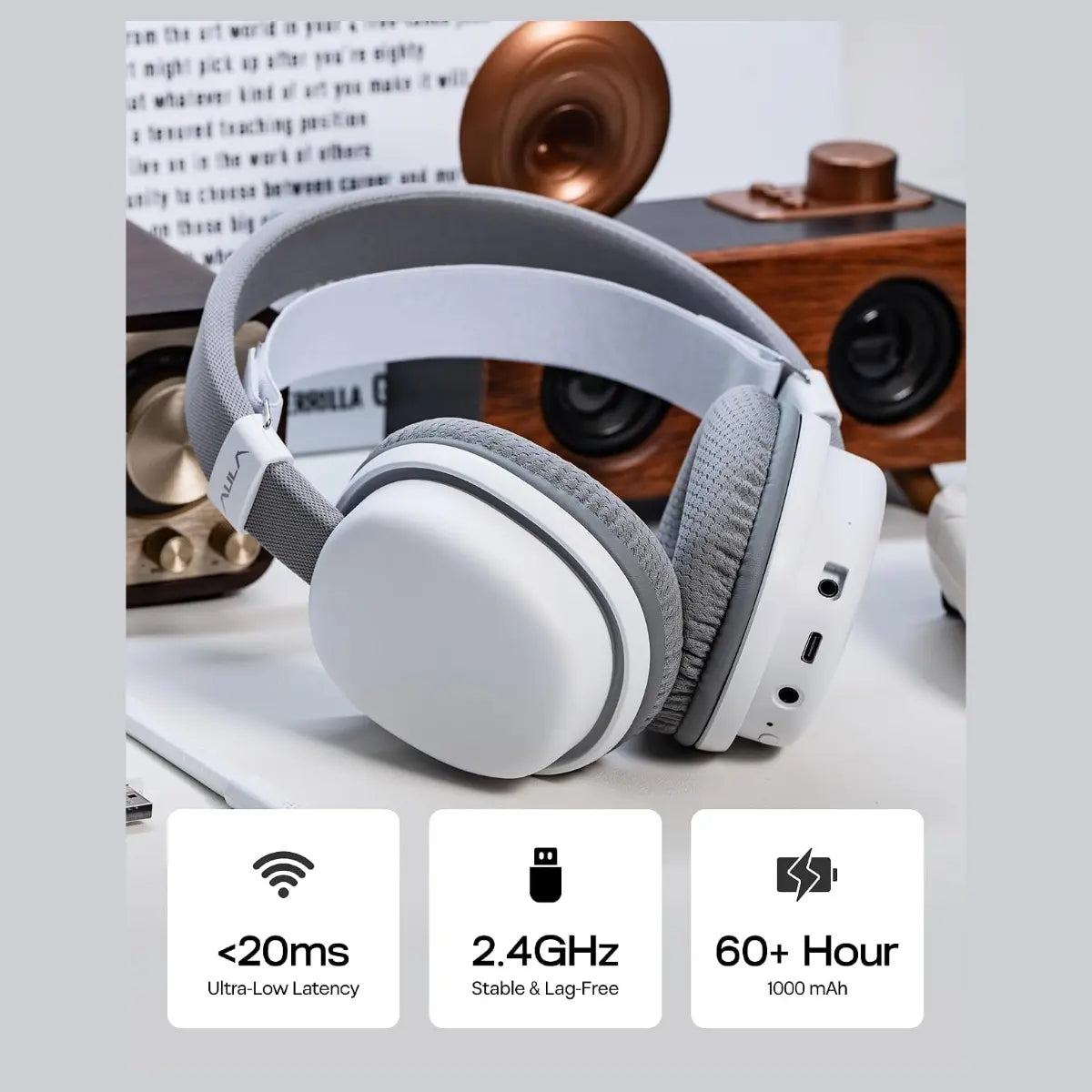 AULA G7 Wireless Gaming Headset - White