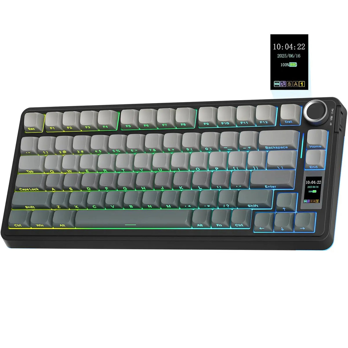 AULA S75 Pro Wireless Mechanical Keyboard w/ Screen - Gradient Gray - Star Vector Switch