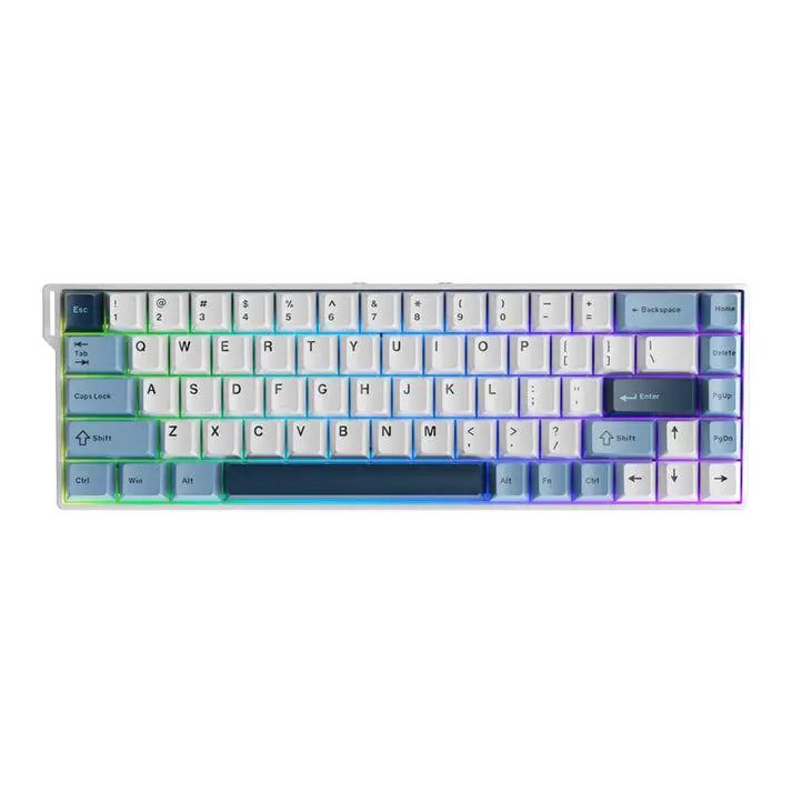 Ajazz AK680 V2 Compact Magnetic Keyboard - White/Blue