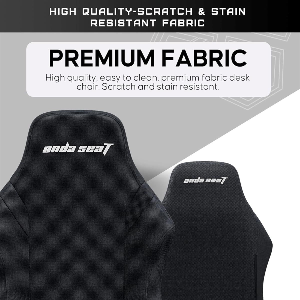 Anda Seat Luna Large Fabric Gaming Chair - Black - PakByte