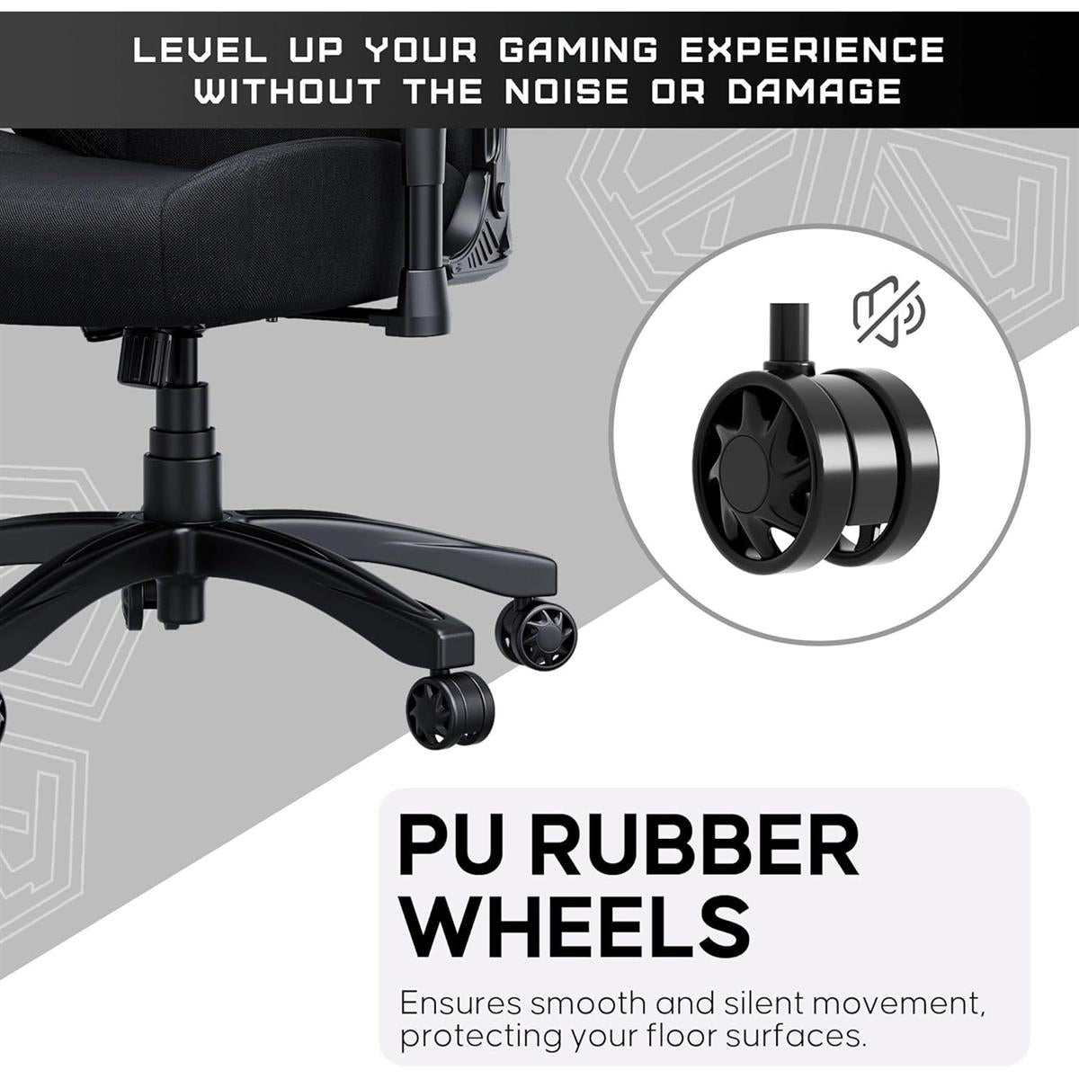Anda Seat Luna Large Fabric Gaming Chair - Black - PakByte