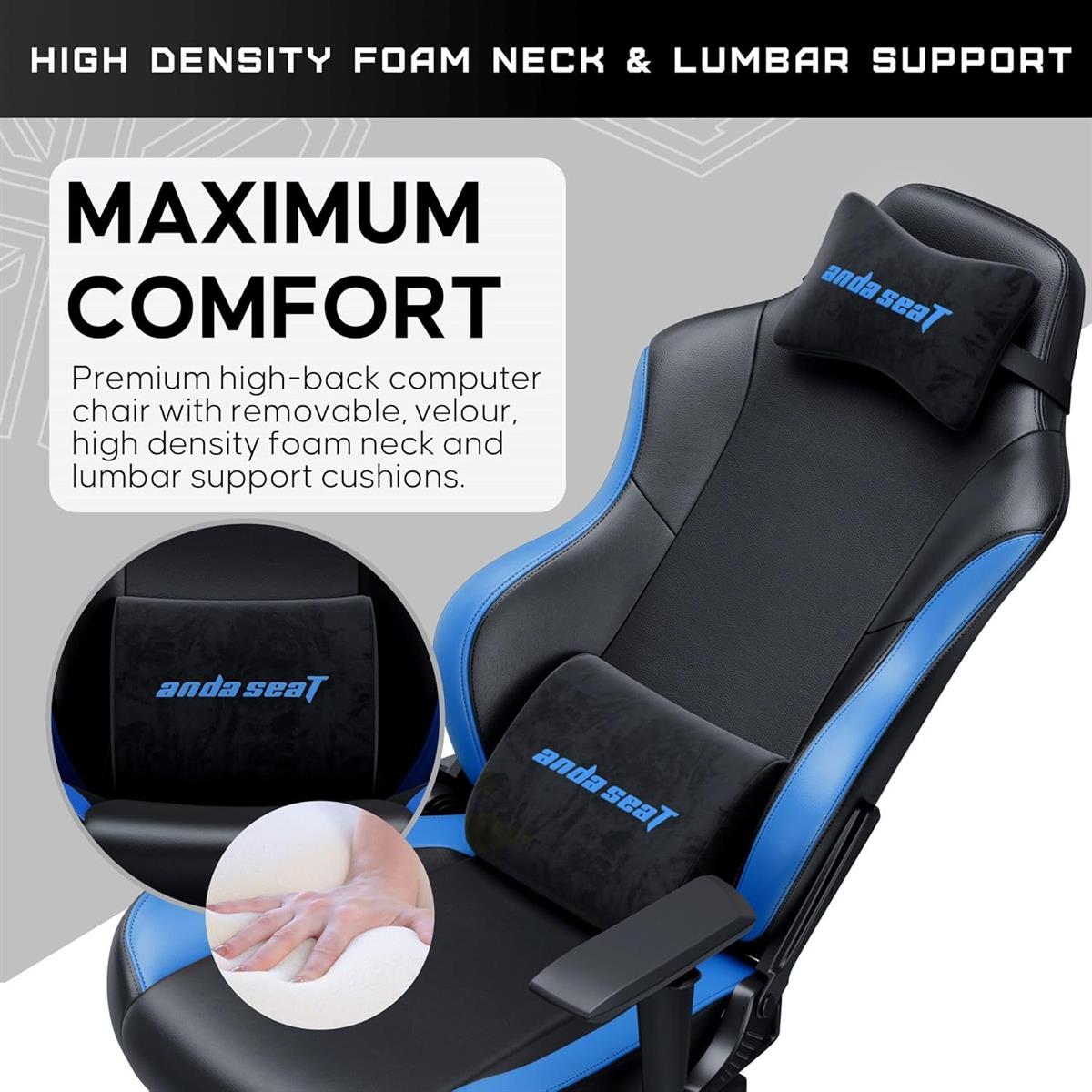 Anda Seat Luna Large Gaming Chair - Black & Blue - PakByte Computers