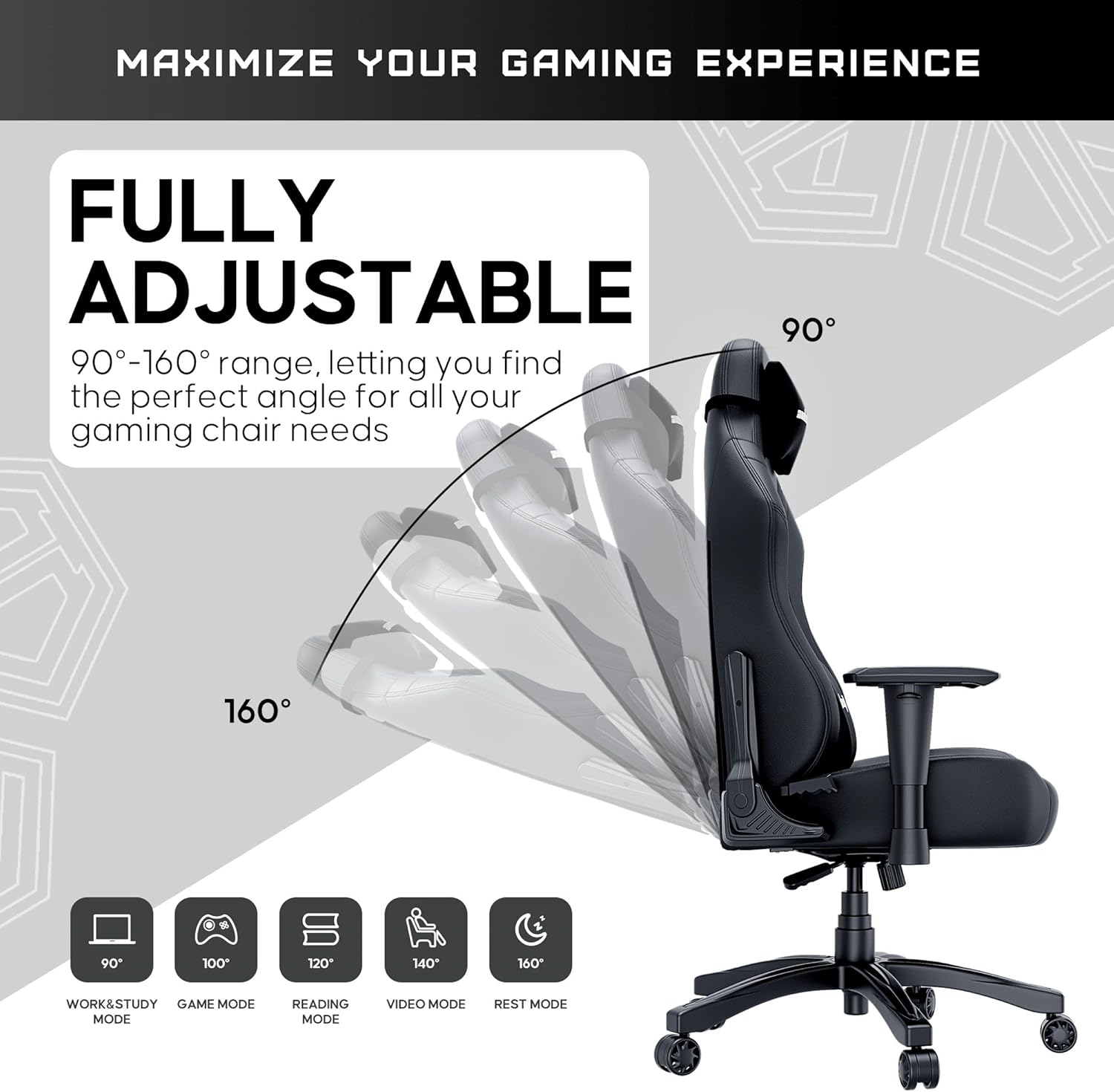 Anda Seat Luna Large Gaming Chair - Black - PakByte