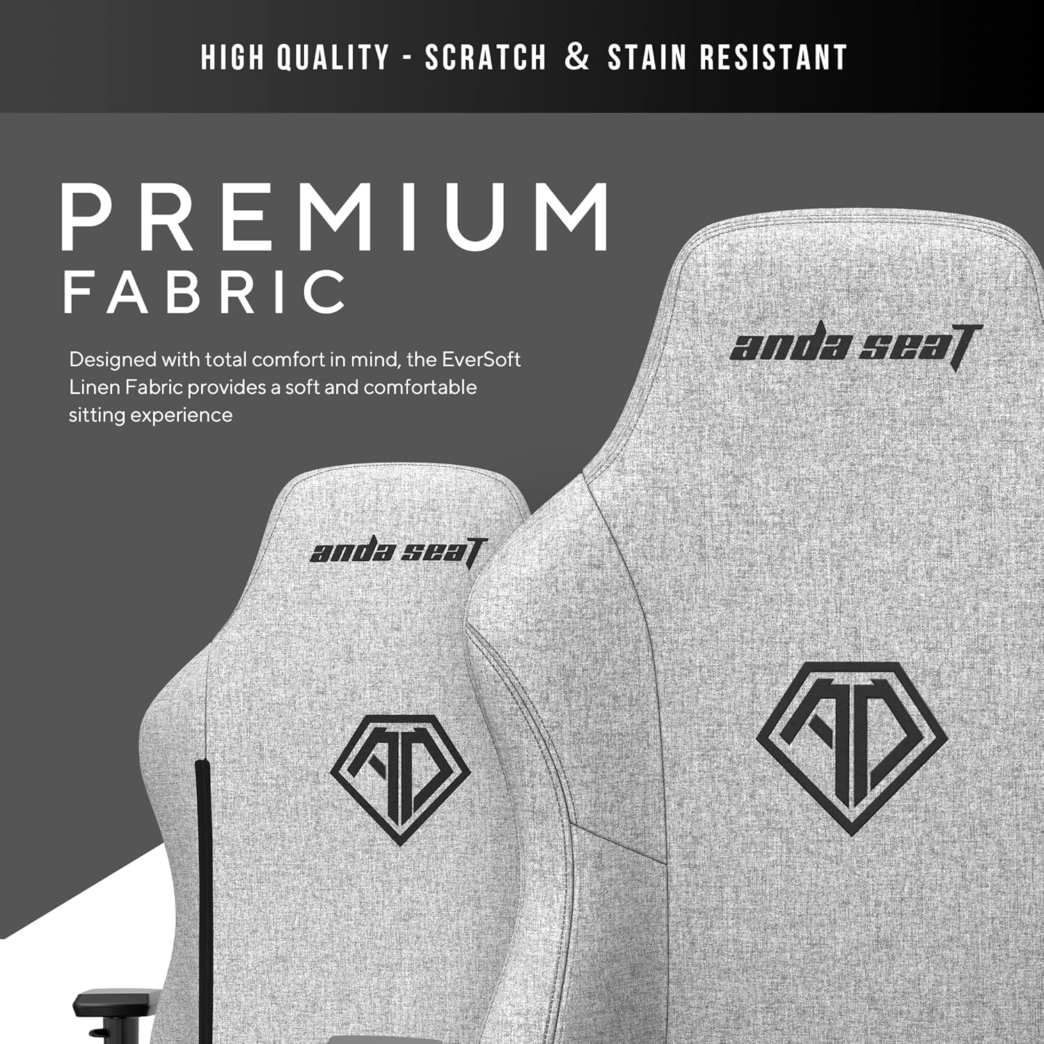 Anda Seat Phantom 3 Fabric Gaming Chair - Gray - PakByte
