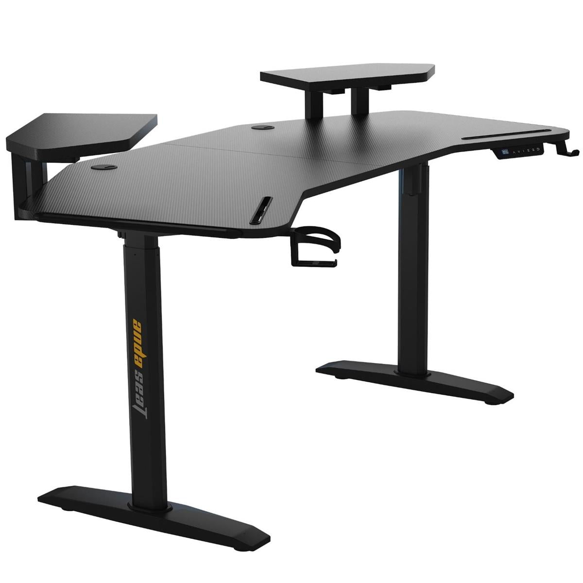 AndaSeat Shadow Warrior Electric Gaming Desk, Adjustable Carbon Fiber Texture Tabletop RGB, Black - PakByte Computers