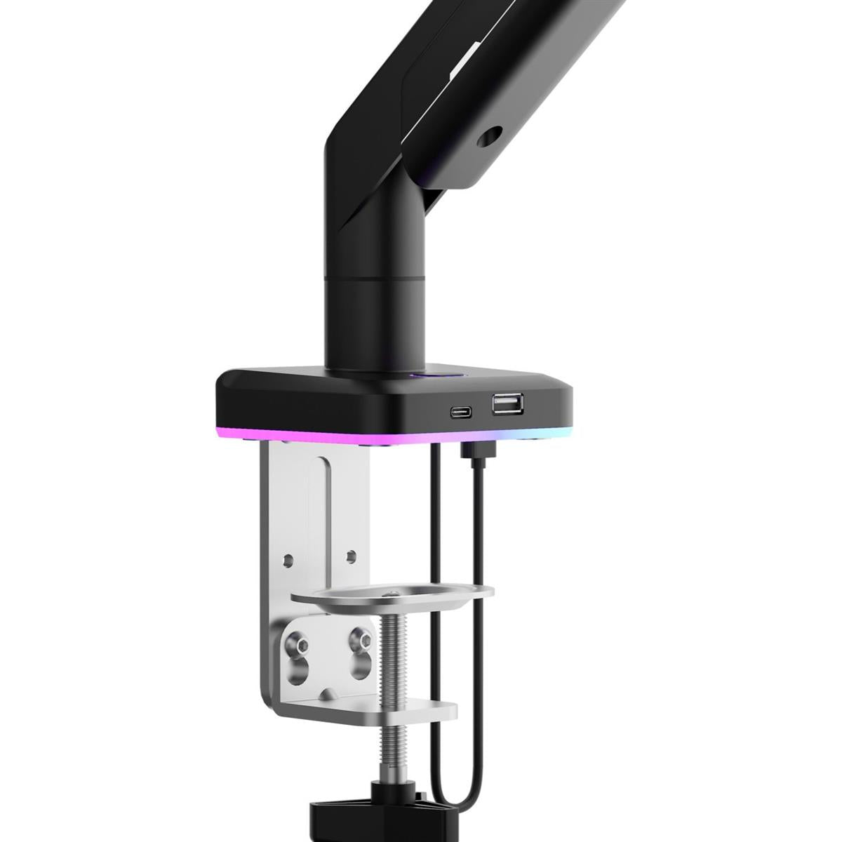 AndaSeat Stealth Pro II RGB Ergonomic Single Monitor Arm - Black - PakByte Computers
