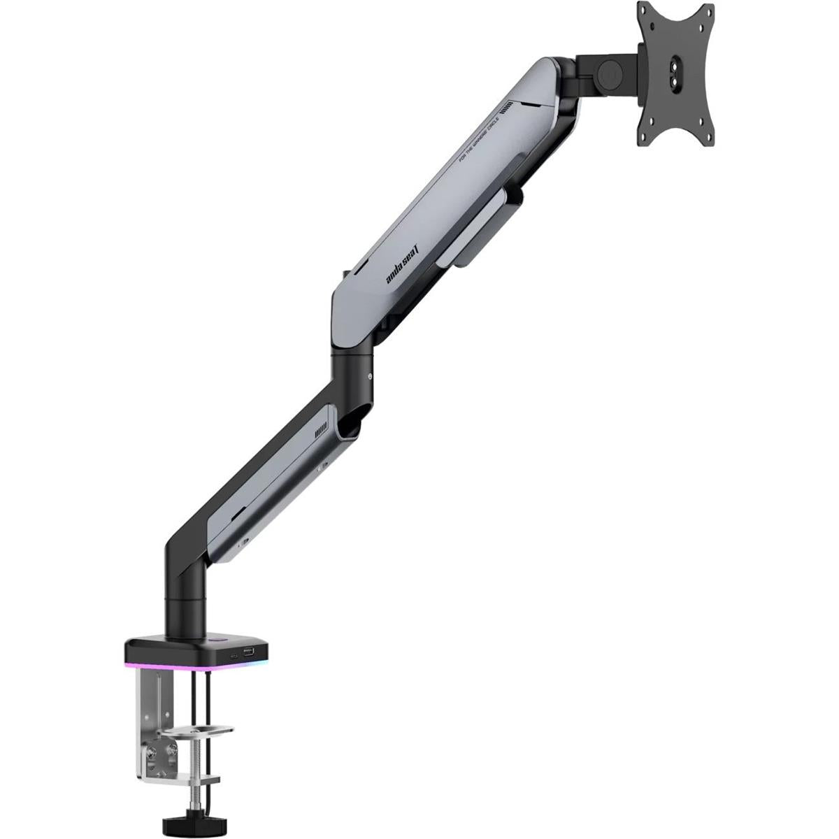 AndaSeat Stealth Pro II RGB Ergonomic Single Monitor Arm - Black Titanium - PakByte Computers