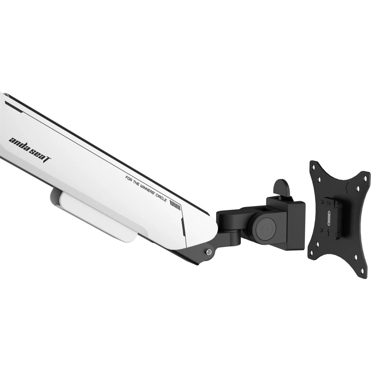 AndaSeat Stealth Pro II RGB Ergonomic Single Monitor Arm - White - PakByte Computers