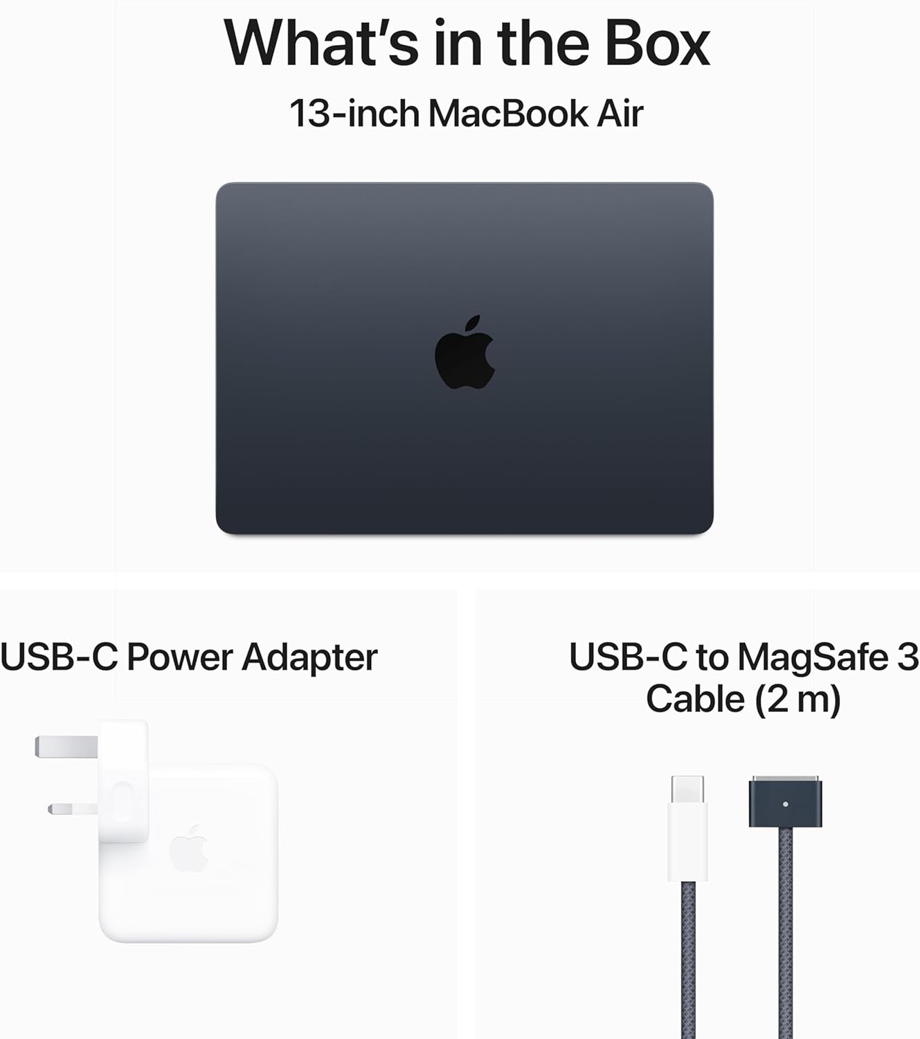 Apple 2024 MacBook Air M3 (13-inch, 8‑core CPU and 8‑core GPU, 8GB Unified Memory, 256GB) - Midnight - PakByte