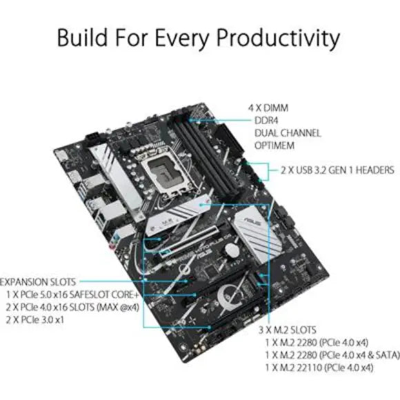 Asus Prime H770-Plus D4 Intel 12/13/14th Gen ATX Motherboard - PakByte Computers