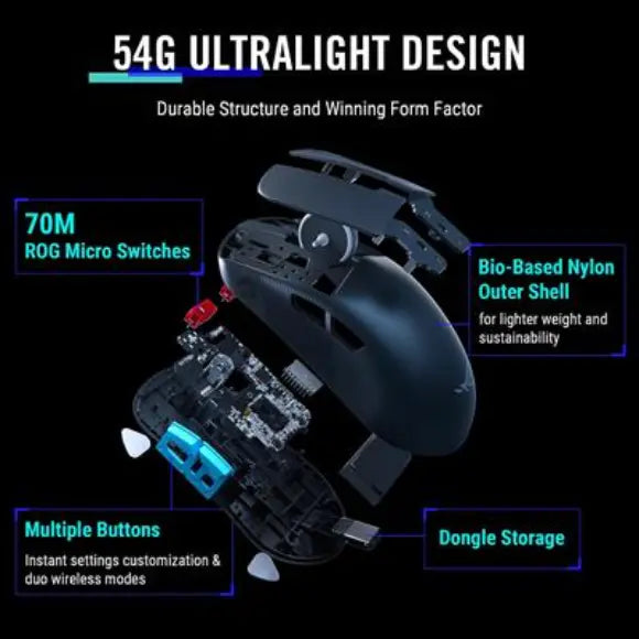 Asus ROG Harpe Ace Aim Lab Edition Wireless Gaming Mouse - Black - PakByte Computers