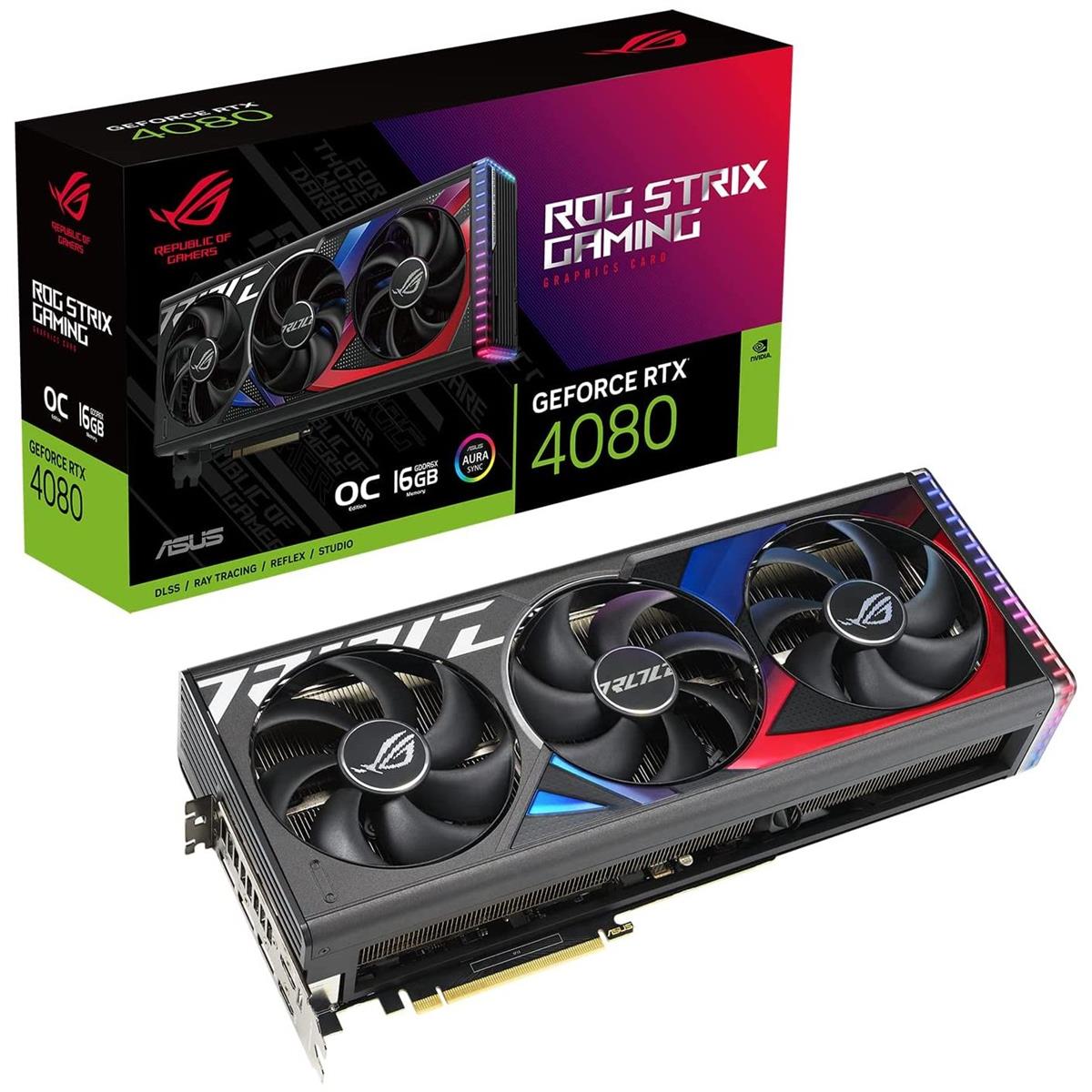 Asus Rog Strix GeForce RTX 4080 16GB OC Edition Graphics Card - PakByte Computers