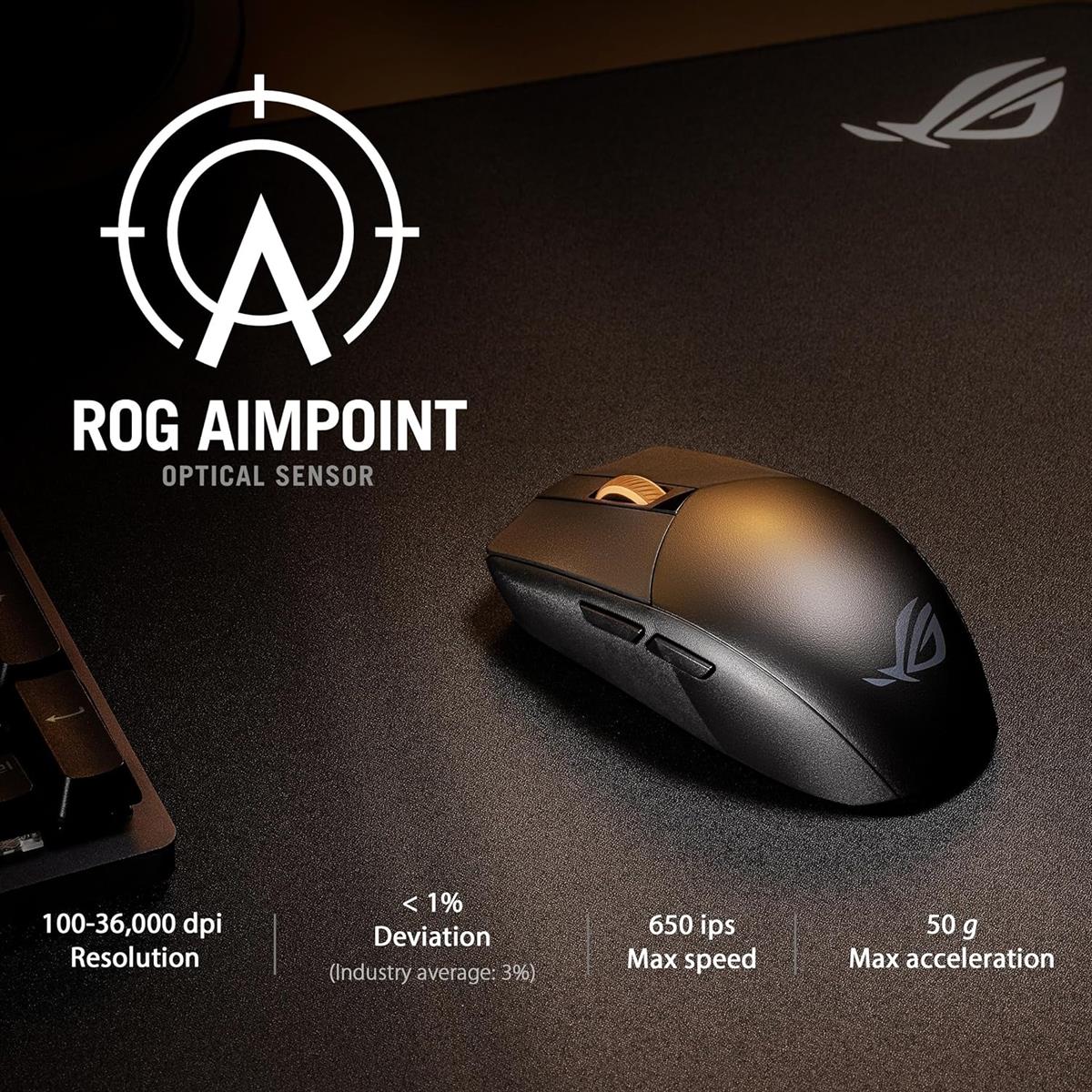 Asus Rog Strix Impact III Wireless Gaming Mouse - Black - PakByte Computers