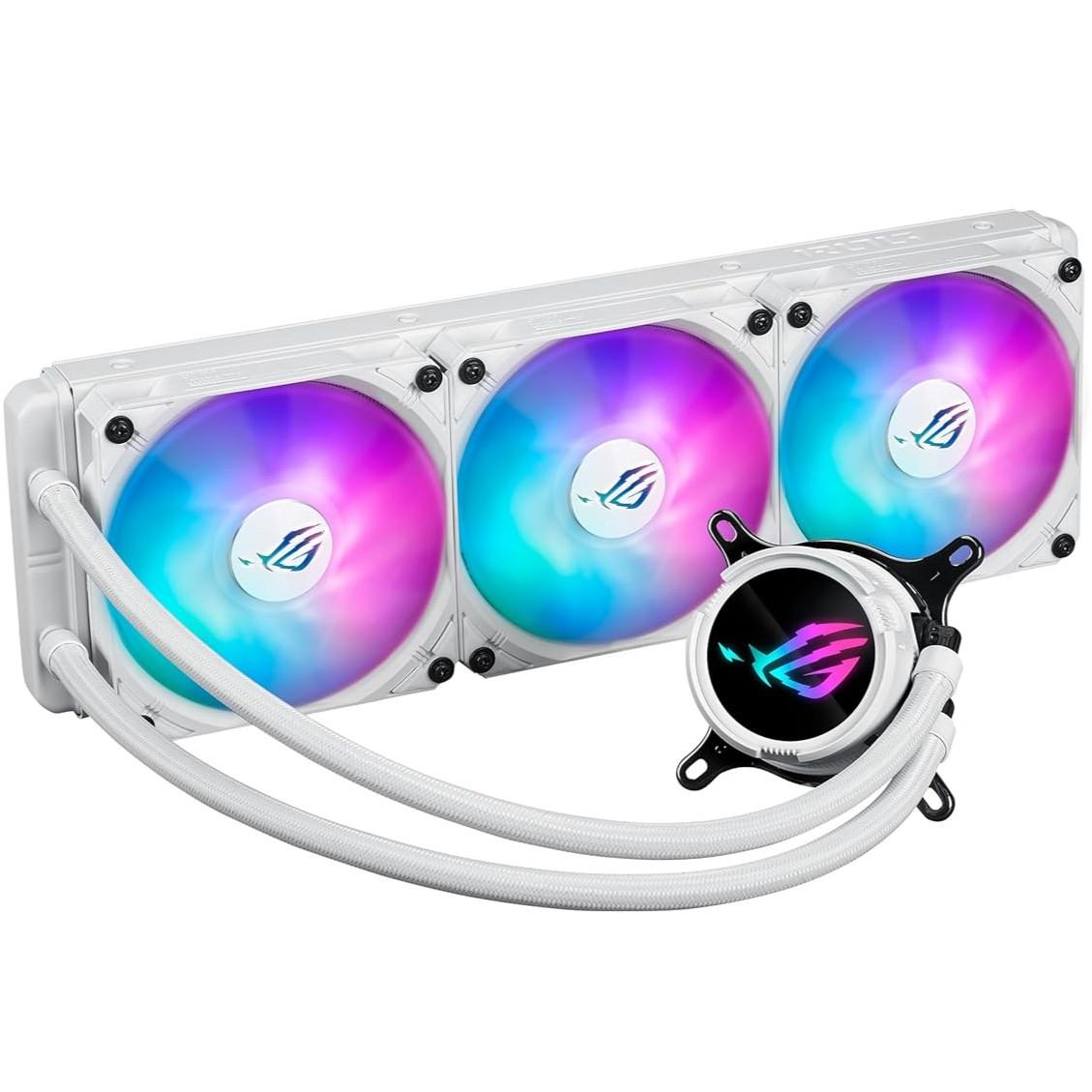 Asus Rog Strix LC III 360 ARGB AIO 360mm Liquid CPU Cooler - White - PakByte Computers