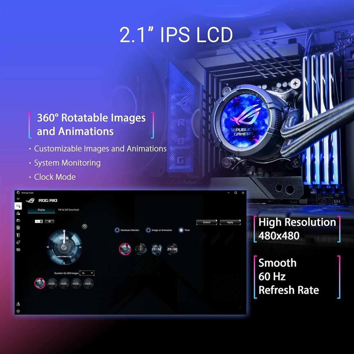 Asus Rog Strix LC III 360 ARGB LCD AIO 360mm Liquid CPU Cooler - PakByte Computers