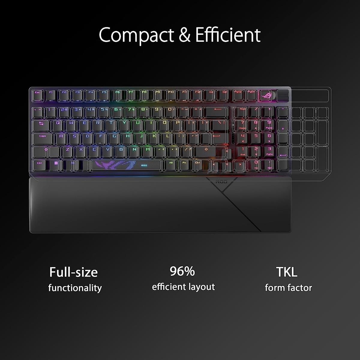 Asus Rog Strix Scope II 96 RGB Wireless Gaming Keyboard - Black (NX Snow Switches) - PakByte Computers