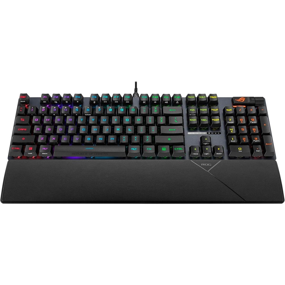 Asus Rog Strix Scope II RX Gaming Keyboard, Pre-Lubed ROG RX Red Linear Optical Switches, Wrist Rest, Black - PakByte Computers