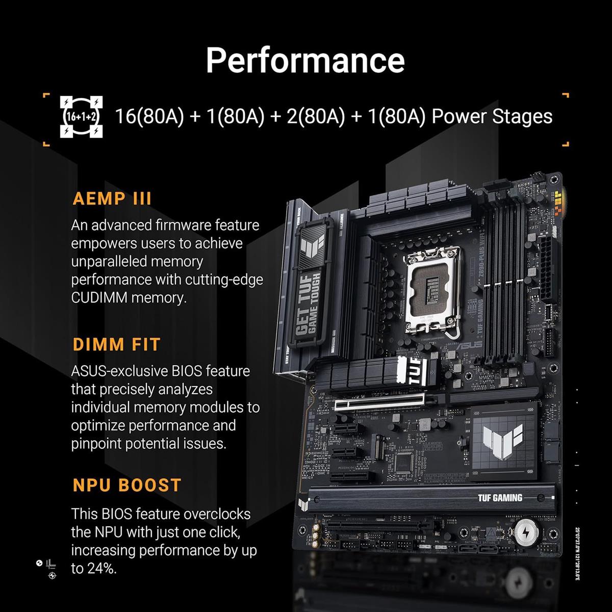Asus Tuf Gaming Z890-Plus Wifi Z890 LGA 1851 ATX Motherboard - PakByte Computers