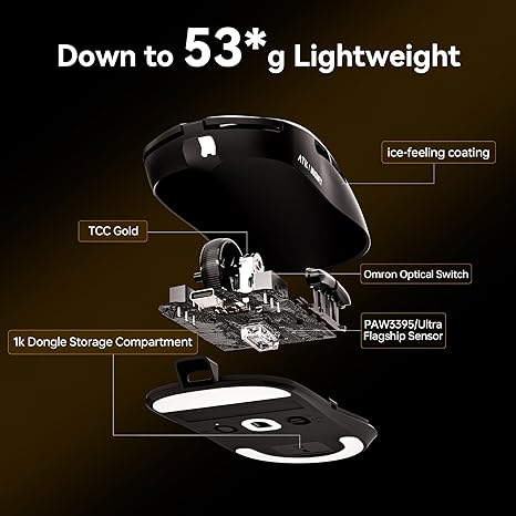 ATK Dragonfly A9 Plus Wireless Gaming Mouse - Pink