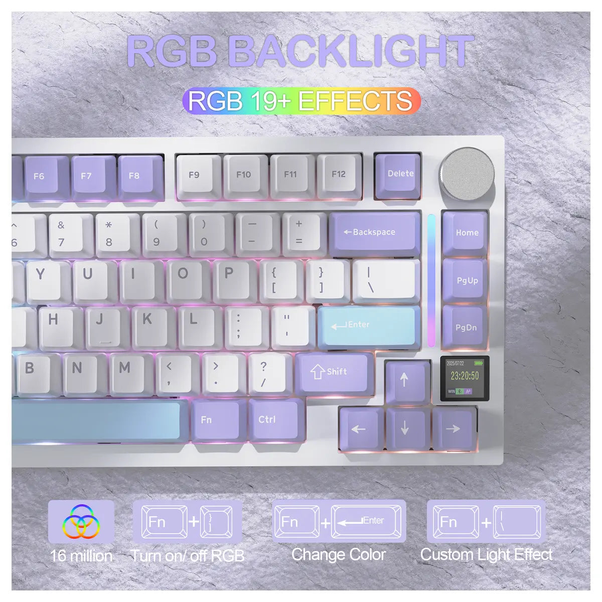 Attack Shark X820 75% Tri-Mode Ultra Mechanical Keyboard - Starlight White - Shark Switch