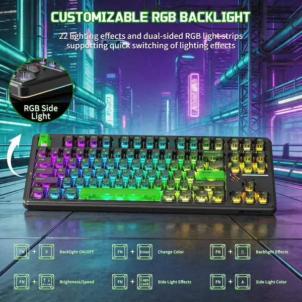 Attack Shark X87 Ultra 8K Mechanical Wireless Gaming Keyboard - Shadow Jade