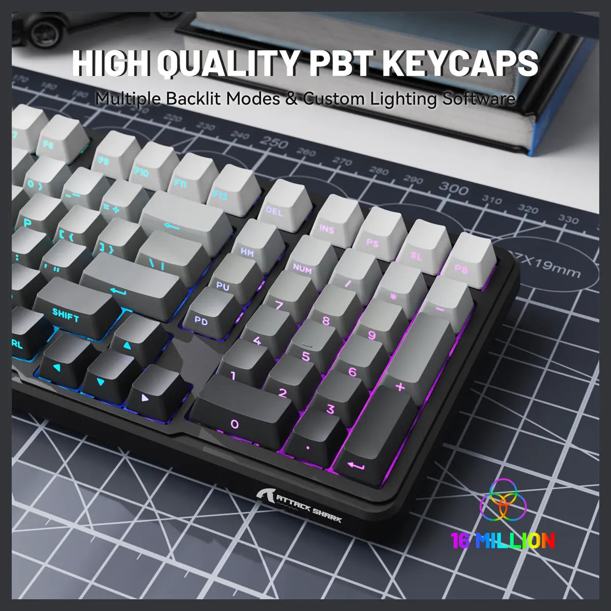 Attack Shark X98 Full-Size Wireless Mechanical Keyboard - Moonlight Night - Strawberry Switches