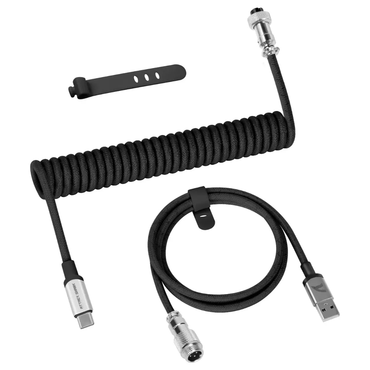 ATTACK SHARK C01 PRO Coiled Cable - Black
