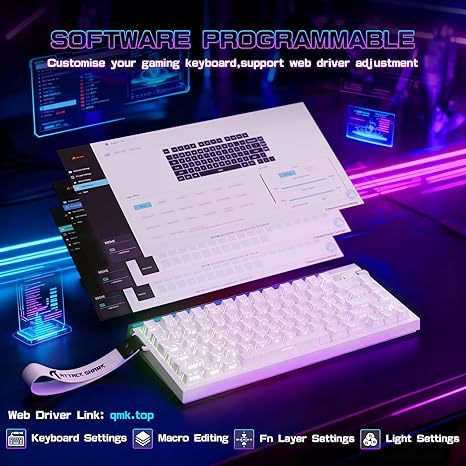 Attack Shark R85 HE 75% Wired Mechanical Keyboard - White (Contour) - PakByte Computers