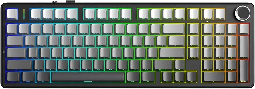 AULA F99 Pro Side Engraved V3 Tri-Mode Mechanical Gaming Keyboard - Gradient Grey - Nimbus Switch